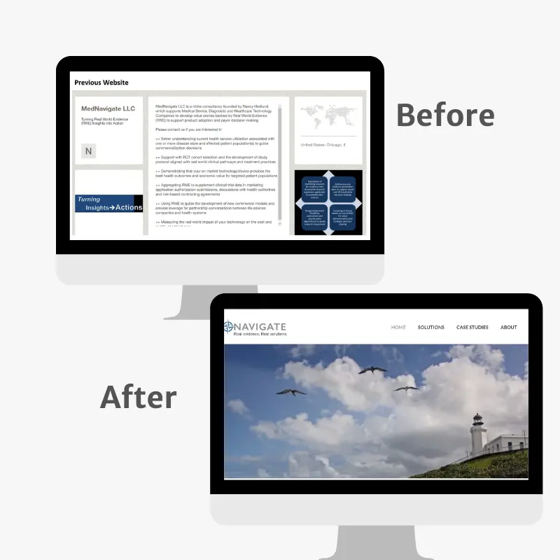 mednavigate website before and after