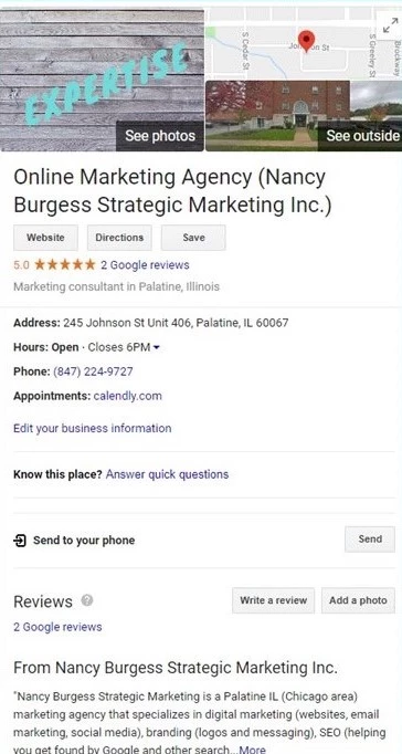 nancy burgess strategic marketing inc google my business page
