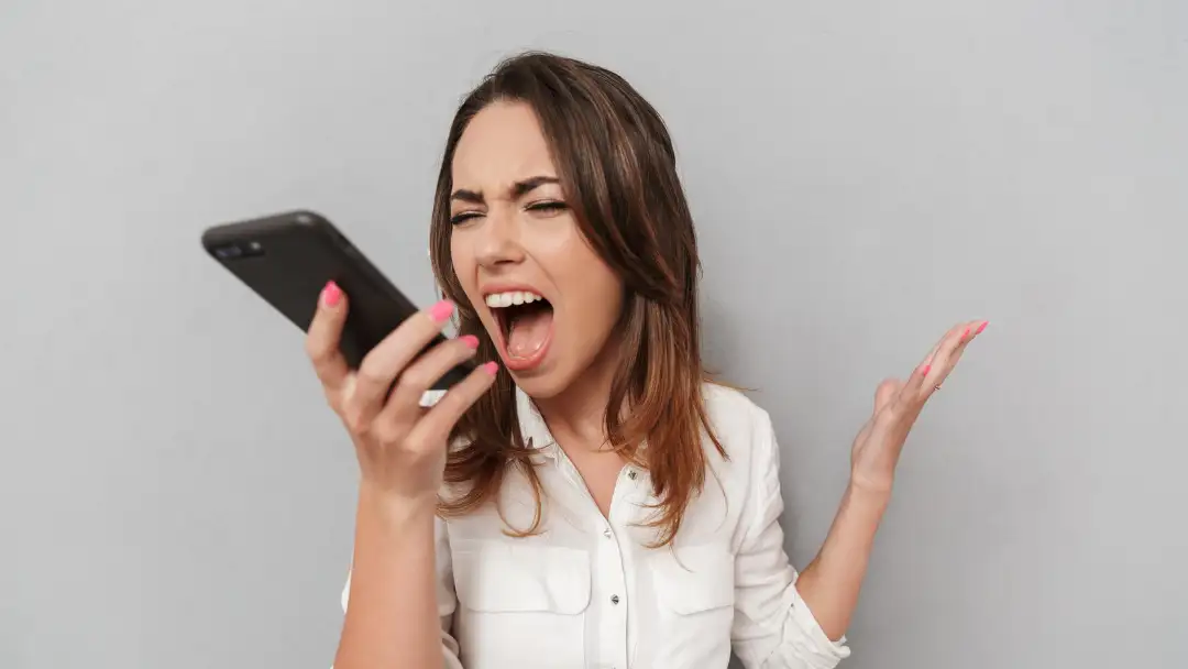 woman yelling on cell phone