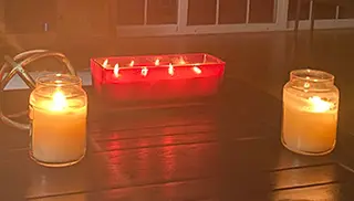 lighted candles to soothe anxiety