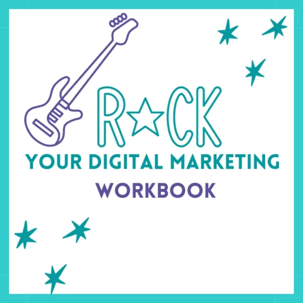 cover image with guitar reads rock your digital marketing workbook
